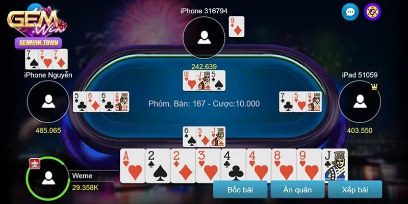 Chia sẻ quy trình đánh Phỏm Gemwin cực dễ cho newbie